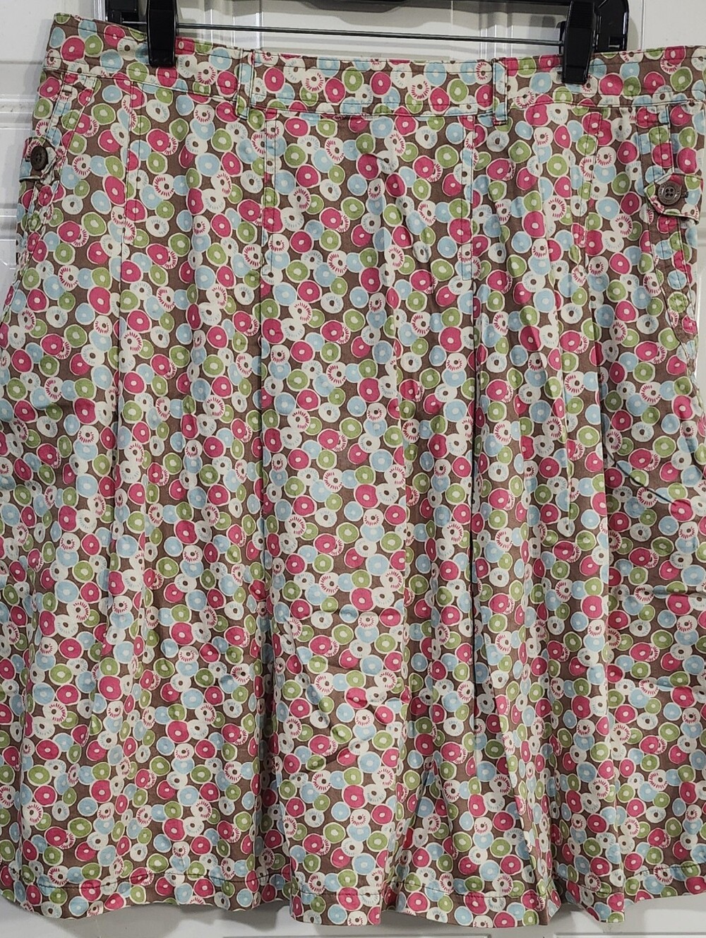 Liz Claiborne Y2K Colorful Circles Print Pleated Skirt Women's 16